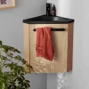 Ensemble lave-mains d'angle suspendu SKINO avec robinet noir