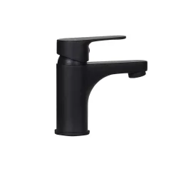 Ensemble lave-mains HAMPTON avec robinet noir et miroir tablette