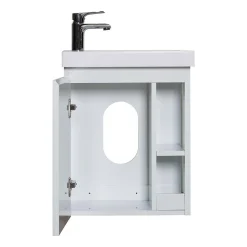 Ensemble lave-mains HAMPTON avec robinet chromé et miroir