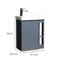Ensemble lave-mains HAMPTON avec rangement latéral avec robinet chromé