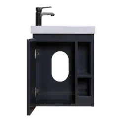 Ensemble lave-mains HAMPTON avec rangement latéral avec robinet chromé