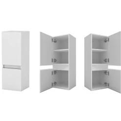 Ensemble meuble 2 vasque L.120cm 4 tiroirs + lavabo + LED miroir + colonne,blanc,A