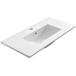 Ensemble meuble de salle de bain 80cm simple vasque + colonne de rangement TIRIS - blanc