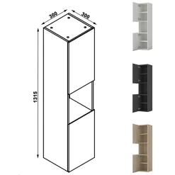 Ensemble meuble de salle de bains 80cm, vasque + colonne + LED miroir mural,chêne