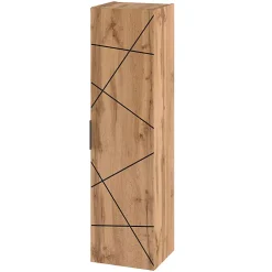 Ensemble meuble double vasque 140cm 2 niches et colonne Teren Bois