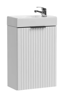 Ensemble meuble lave-mains suspendu ADEL blanc avec le lavabo FIKA 40 cm
