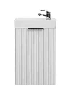 Ensemble meuble lave-mains suspendu ADEL blanc avec le lavabo FIKA 40 cm