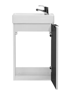 Ensemble meuble lave-mains suspendu ADEL blanc avec le lavabo FIKA 40 cm