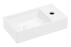 Ensemble meuble lave-mains suspendu ADEL cachemire avec le lavabo FIKA 40 cm