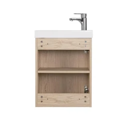 Ensemble meuble lave-mains décor chêne FRAME + robinet
