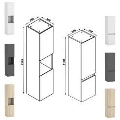 Ensemble meuble Salle de Bain 100cm avec colonne et miroir lumineux 3 couleurs blanc