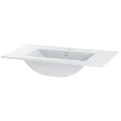 Ensemble meuble simple vasque encastree 80cm et colonne Teren Bois