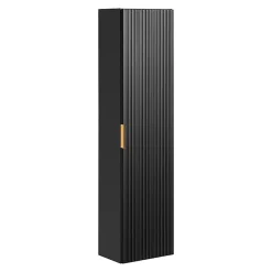 Ensemble meuble simple vasque 80cm et colonne Adriel Noir et Bois