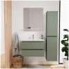 Ensemble meuble simple vasque SORRENTO 60 cm + robinet + miroir + Colonne