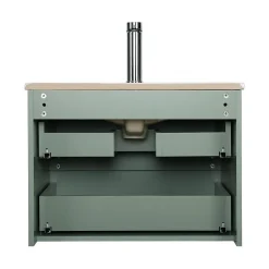 Ensemble meuble simple vasque SORRENTO 60 cm + robinet + miroir + Colonne