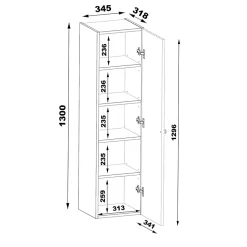 Ensemble meuble simple vasque encastree 80cm et colonne Izae Cachemire