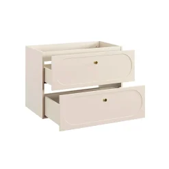 Ensemble meuble simple vasque encastree 80cm et colonne Sanae Beige sable