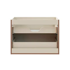 Ensemble meuble simple vasque encastree 80cm et colonne Sanae Beige sable
