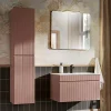 Ensemble meuble simple vasque encastree 80cm et colonne Zelie Rose
