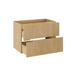 Ensemble meuble simple vasque encastree 80cm et colonne Isaline Bois