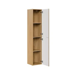 Ensemble meuble simple vasque encastree 80cm et colonne Isaline Bois