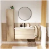Ensemble meuble simple vasque SORRENTO 80cm avec plan céramique, robinet, miroir et colonne