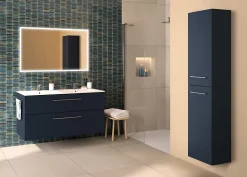 Ensemble meuble sous vasque l.130 cm bleu + vasque céramique Selva Geberit