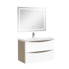 Ensemble meubles Salle de Bain 80cm simple vasque + miroir lumineux
