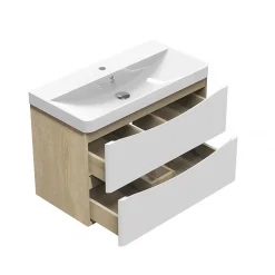 Ensemble meubles Salle de Bain 80cm simple vasque + miroir lumineux