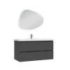 Ensemble meubles Salle de Bain 100cm vasque + miroir 3 couleurs lumineux Anthracite