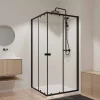 Ensemble portes de douche coulissantes extensibles Noir 80/90x185cm - BLACK SLIDE 80-90