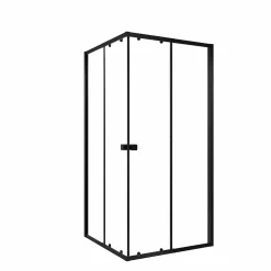 Ensemble portes de douche coulissantes extensibles Noir 80/90x185cm - BLACK SLIDE 80-90