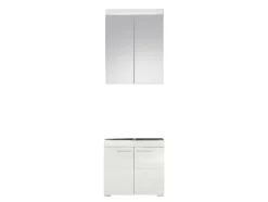 Ensemble salle de bain 2 pièces. mélaminé Blanc Brillant L - H - P : 60 - 190 - 34 cm