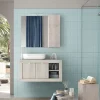 Ensemble salle de bain BASIC pin blanc, 92 x 47 x 45 cm