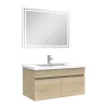 Ensemble Salle De Bain 80cm meuble Chêne Wotan avec miroir lumineux