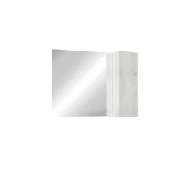 Ensemble salle de bain, meuble+miroir+vasque BASIC pin blanc, 92 x 78 x 45 cm