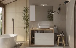 Ensemble salle de bain meuble+miroir+vasque HAMBURG blanc brillant, Kadiz 110 x 79 x 49 cm