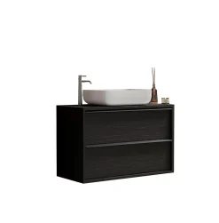 Ensemble salle de bain STEEL noir frêne, en plusieurs dimensions - 92 cm