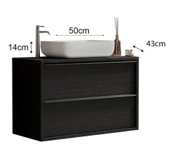 Ensemble salle de bain STEEL noir frêne, en plusieurs dimensions - 92 cm