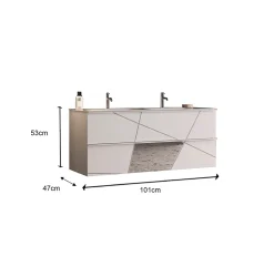 Ensemble salle de bain VITTORIA blanc brillant, 101 x 53 x 47 cm