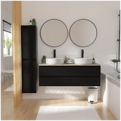 Ensemble SORRENTO double vasque suspendu 120cm