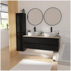 Ensemble SORRENTO double vasque suspendu 120cm
