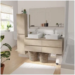 Ensemble SORRENTO double vasque suspendu 120cm