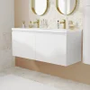 Ensemble sous vasque + plan vasque résine l.120 cm, blanc mat, GoodHome Levanna