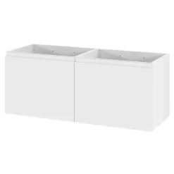 Ensemble sous vasque + plan vasque résine l.120 cm, blanc mat, GoodHome Levanna