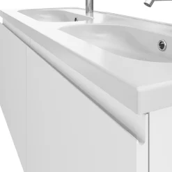 Ensemble sous vasque + plan vasque résine l.120 cm, blanc mat, GoodHome Levanna