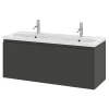 Ensemble sous vasque + plan vasque résine l.120 cm, gris anthracite, GoodHome Levanna