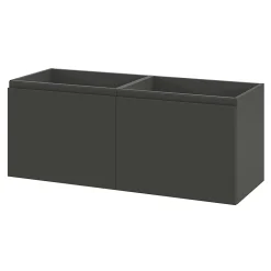 Ensemble sous vasque + plan vasque résine l.120 cm, gris anthracite, GoodHome Levanna