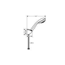 Ensemble support mural et douchette Vario avec flexible de douche 160 cm chromé Hansgrohe Crometta 85