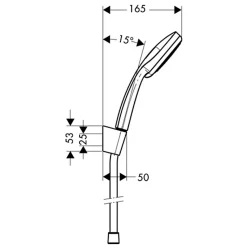 Ensemble support mural et douchette Vario avec flexible de douche 125 cm chromé Hansgrohe Croma 100